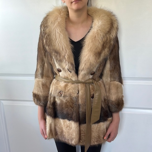 Ultimate vintage 70s find! One of a kind sable fox mink fur coat S - Picture 4 of 13